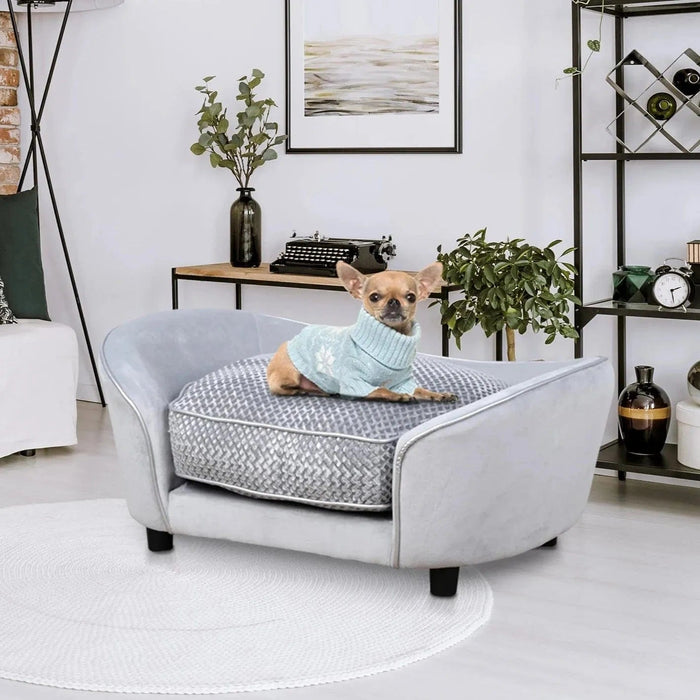 Mini Comfort Pet Sofa – Grey Plush Elegance - Green4Life