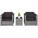 Outsunny ComfortScape - 2-Seater Rattan Set with Plush Cushions - Grey - Green4Life