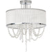 Chandelier with Pleated Fabric Lampshade - White - Green4Life