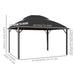 13 x 10 ft (4 x 3m) Luxury Black Polycarbonate Gazebo with Aluminium Frame, Double Roof, Curtains, and Netting - Outsunny - Green4Life