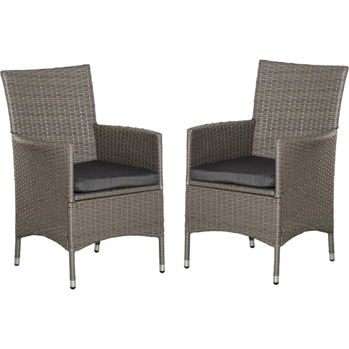 Cafe Charm Rattan Armchair Duo - Grey - Outsunny - Green4Life