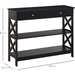 Console Table Side Desk with 2 Shelves & 2 Drawers - Black - Green4Life