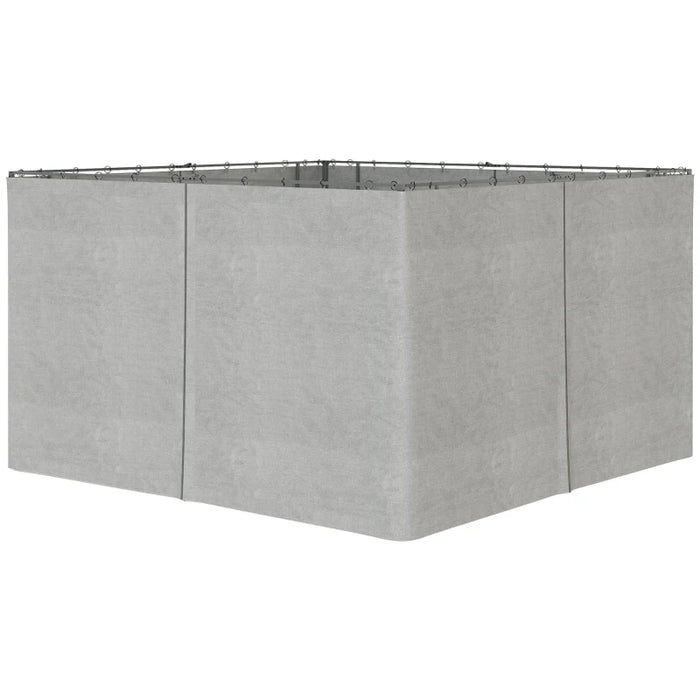 3x4m Light Grey Universal Sidewall Set of 4 Panels - Outsunny
