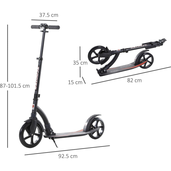Foldable Scooter Suitable for 14+ Years Old - Black - Green4Life