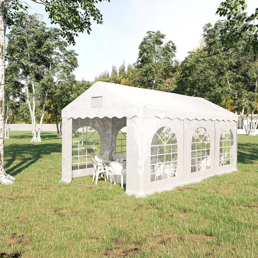 Outsunny 6x3m White Gazebo with Removable Side Walls and Windows - Green4Life