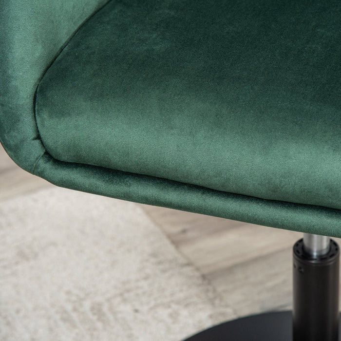 Height-Adjustable Swivel Bar Stool with Velvet-Touch Upholstery - Green - Green4Life