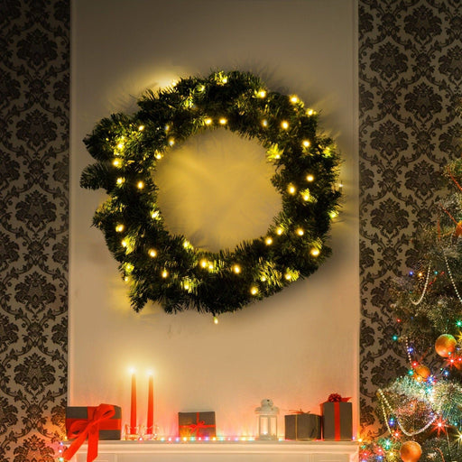 Christmas Wreath Decoration with 50 LED Lights - Green4Life