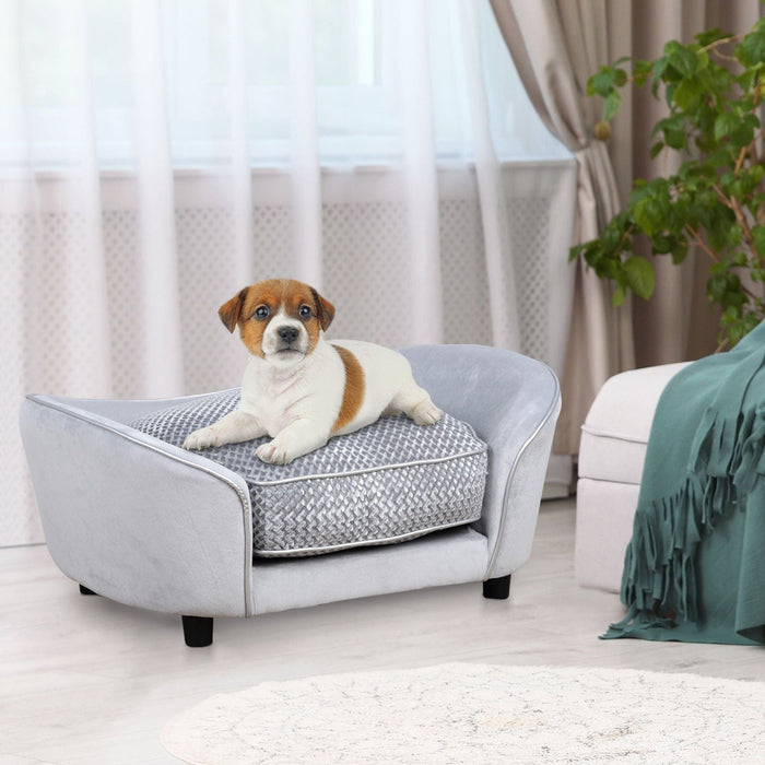 Mini Comfort Pet Sofa – Grey Plush Elegance - Green4Life