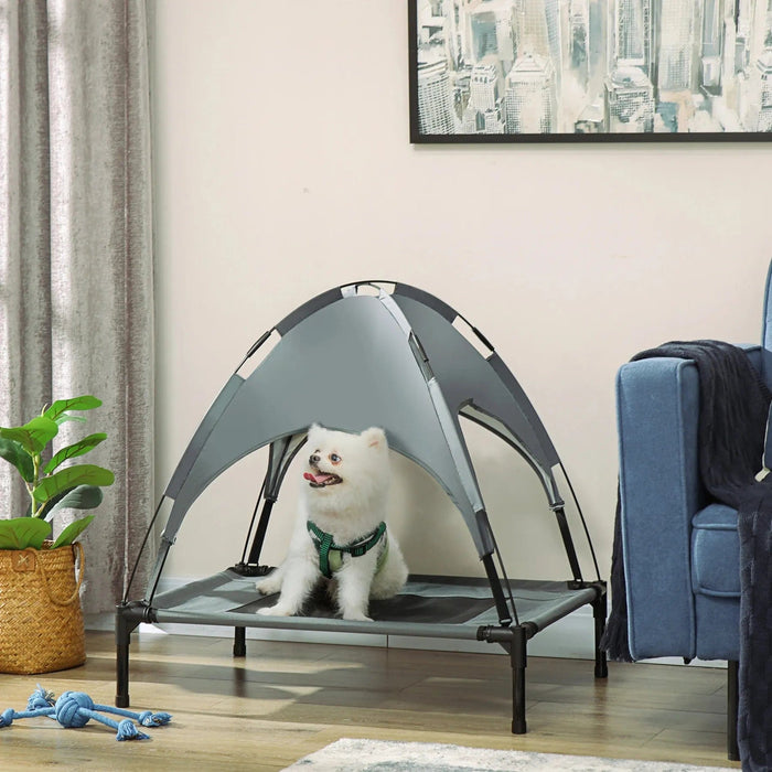 Medium Canopy Haven Elevated Pet Bed –  Grey - Green4Life