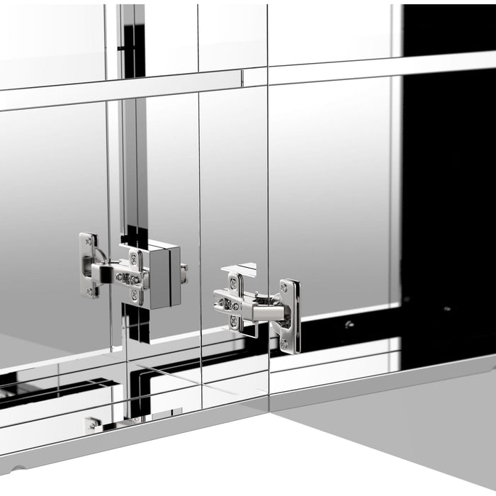HOMCOM Stainless Steel Bathroom Mirror Cabinet with Double Doors 60x55cm - Green4Life