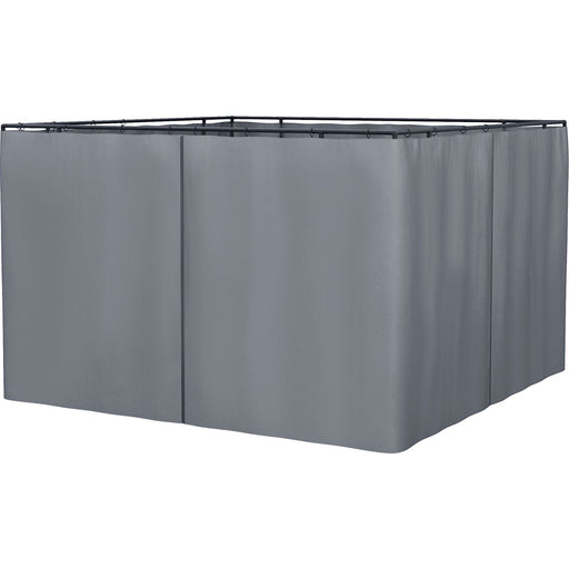 Outsunny 3x3m Dark Grey ZipWall - 4 Gazebo Side Panels - Green4Life