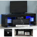 High Gloss Futuristic TV Stand with LED Lights 130W x 35D x 45Hcm - Black - Green4Life