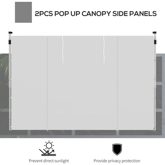Outsunny 2-Pack White Panels - 3x3/3x6m Gazebo Sides with Doors & Windows - Green4Life
