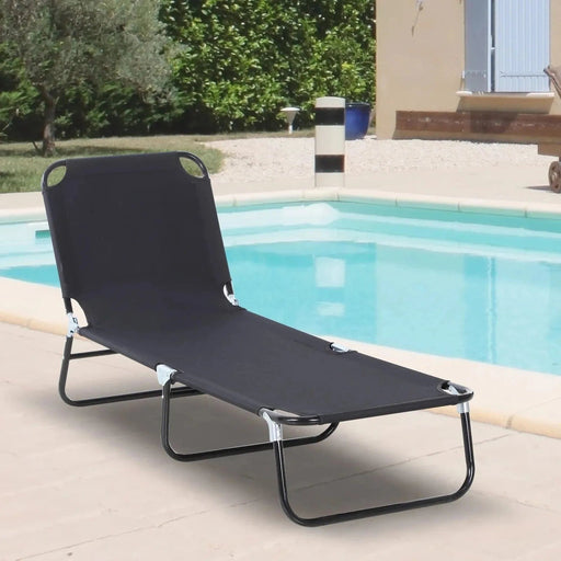 Onyx Comfort Folding Sun Lounger - Adjustable & Portable - Outsunny - Green4Life