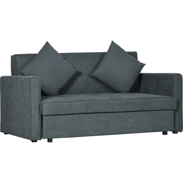 Two Seater Fabric Sofa Bed with Hidden Storage - Black - Green4Life