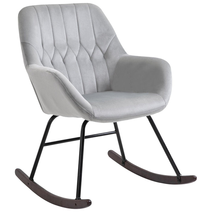 Accent Rocking Armchair with Steel Frame - Grey/Black - Green4Life