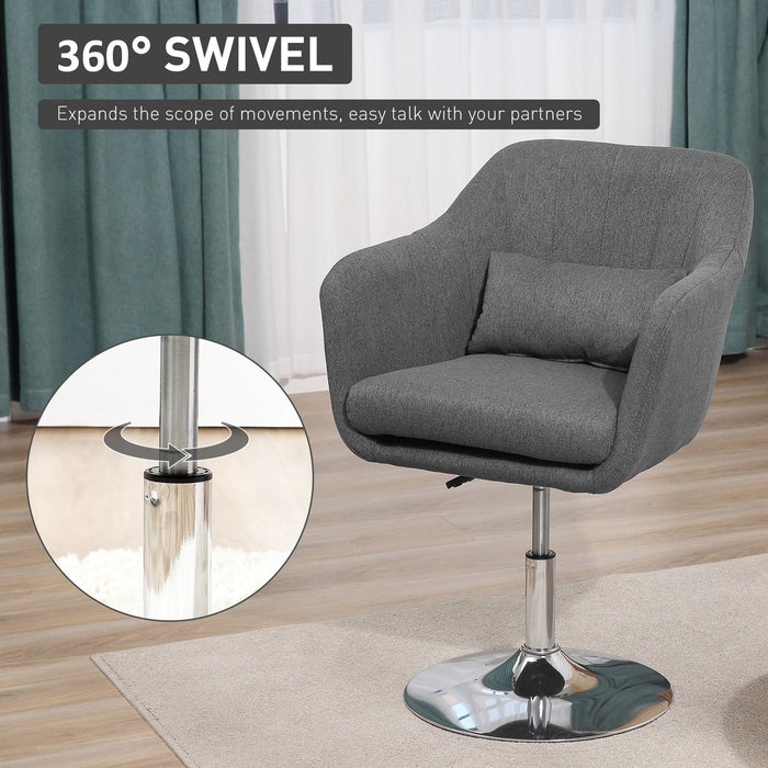 Swivel Accent Armchair with Adjustable Height - Dark Grey - Green4Life