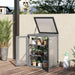 Outsunny 58L x 44W x 78H cm 3-tier Wooden Greenhouse with Storage Shelves - Dark Grey - Green4Life