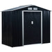 Outsunny 7 x 4 ft Lockable Metal Garden Shed with Air Vents - Dark Grey - Green4Life