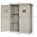 Outsunny 127.5L x 50W x 164Hcm Wooden Garden Storage Shed with Shelves & Two Windows - Grey - Green4Life