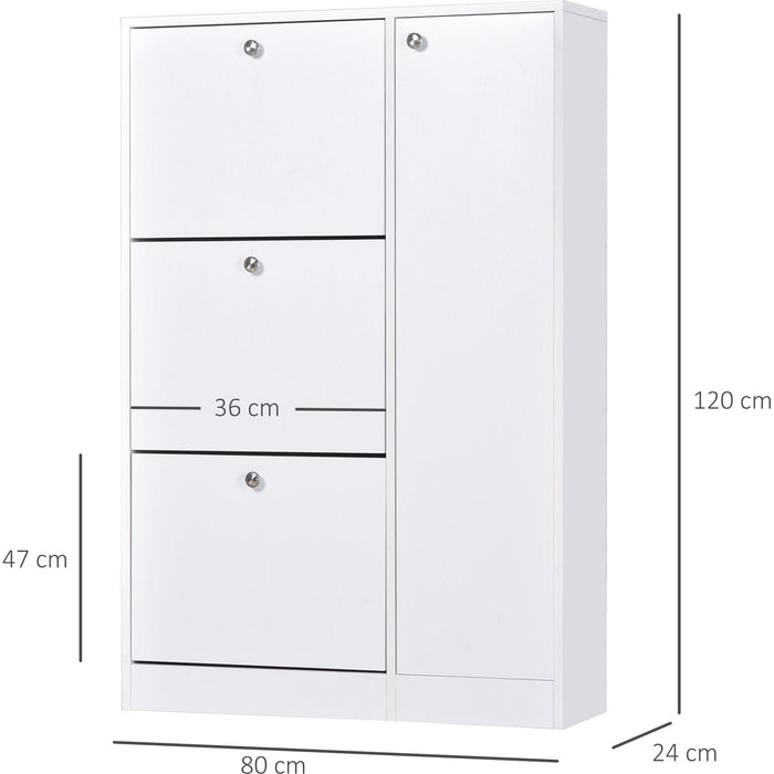 Shoe Storage Cabinet with 4 Compartments - White - Green4Life