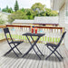 Outsunny Foldable 2-Seater Rattan Bistro Set with Table and Chairs - Black - Green4Life