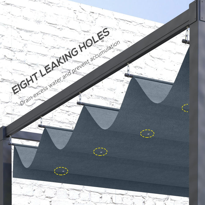 Outsunny Dark Grey FlexiShade - 3x2.15m Retractable Pergola Roof, UV30+ Protection - Green4Life