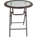 Outsunny Round Folding Table - Tempered Glass with Glass Top - Green4Life