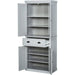 Traditional Freestanding Kitchen Cupboard Storage Cabinet - Grey - Green4Life