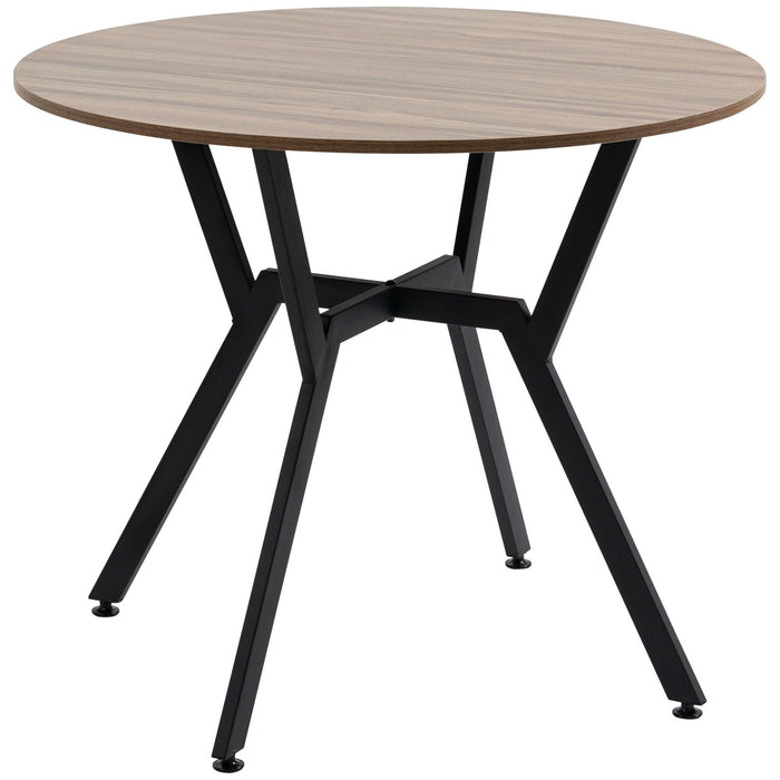 HOMCOM Round Dining Table 90 x 76 cm - Brown - Green4Life