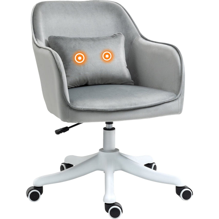 Vinsetto PU Leather Office Chair with Rechargeable Electric Massage Pillow - Grey - Green4Life