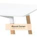 Scandinavian Style Dining Table with Wooden Legs - White (Chairs not included) - Green4Life