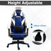 Vinsetto Gaming Chair with Footrest, Neck & Back Pillow - Blue - Green4Life