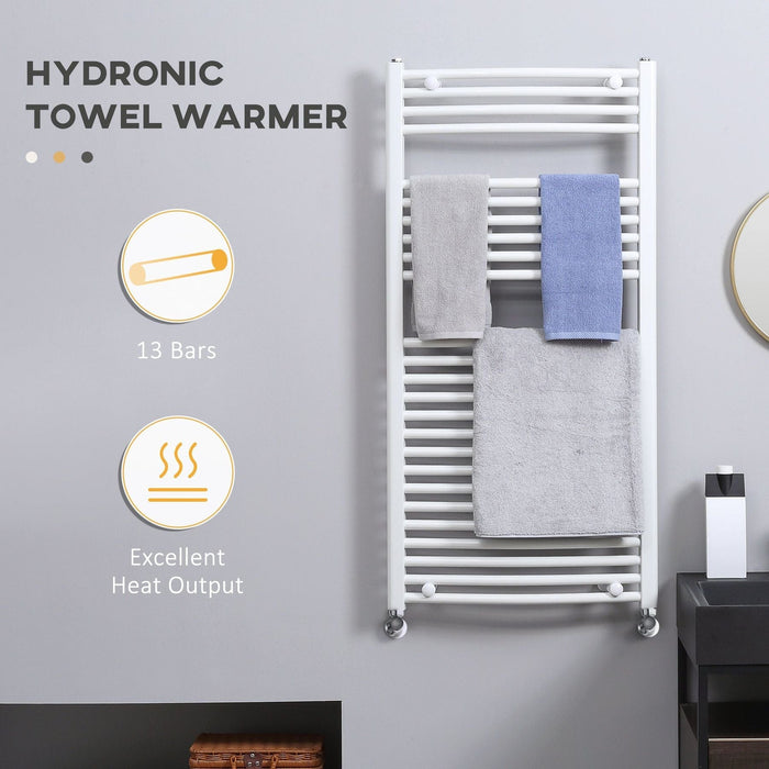 HOMCOM Heated Towel Rail 600mm x 1200mm - White - Green4Life
