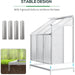 Outsunny 6 x 4ft Lean to Wall Polycarbonate Greenhouse with Aluminium Frame, Roof Vent and Sliding Door - Clear - Green4Life