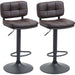 Set of 2 Adjustable Swivel Barstools with Footrest for Kitchen Counter and Home Bar - Brown - Green4Life