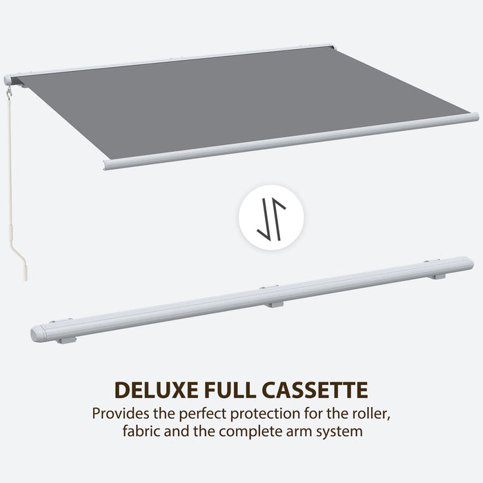 4x3m Electric Awning - Grey - Outsunny - Green4Life