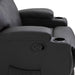 Recliner Massage Armchair with PU Leather Upholstery, Footres & Cup Holders - Black - Green4Life