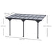 4.35 x 3 m Deluxe Wall-Mounted Pergola with Aluminium Frame & Polycarbonate Roof - Outsunny - Green4Life