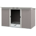 Outsunny 9 x 4 ft Corrugated Steel Garden Storage Shed with Vents & Doors - Light Grey - Green4Life