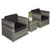 Outsunny ComfortScape - 2-Seater Rattan Set with Plush Cushions - Grey - Green4Life