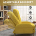 Upholstered Button Tufted Accent Armchair & Footstool Set with Wooden Legs and Side Pockets - Yellow - Green4Life