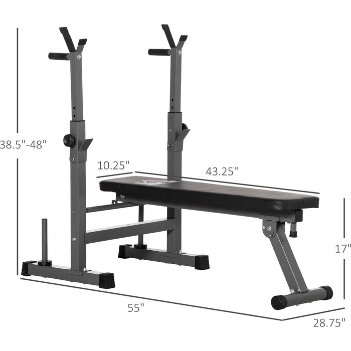 Multi-Exercise Adjustable Weight Bench, Foldable Bench Press with Barbell Rack - Green4Life