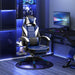 Vinsetto Gaming Chair with Footrest, Neck & Back Pillow - Blue - Green4Life