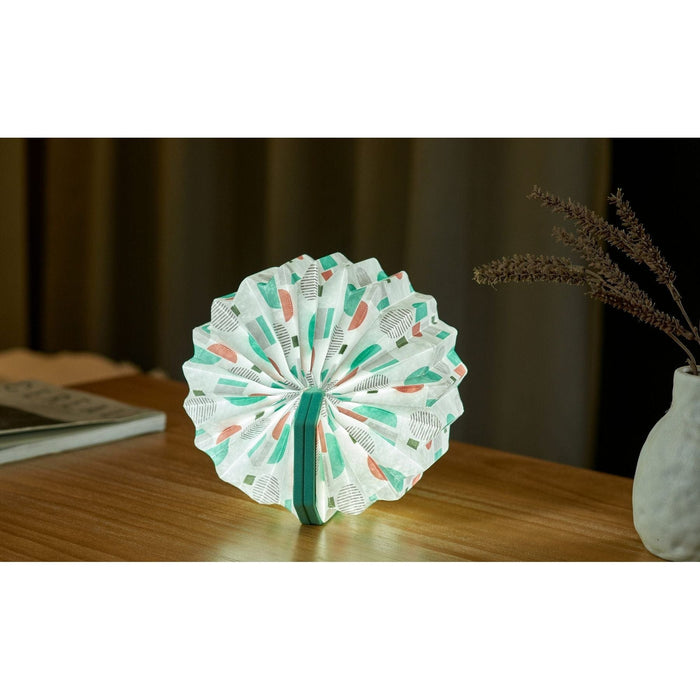 Geometric Velvet Accordion Lamp - Turquoise - Green4Life