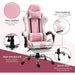 Vinsetto Gaming Desk Chair with Headrest and Retractable Footrest - Pink - Green4Life