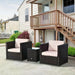 Outsunny ComfortScape - 2-Seater Rattan Set with Plush Cushions - Brown - Green4Life