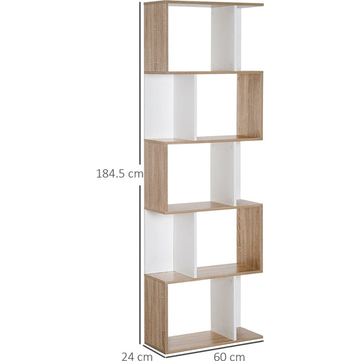 5-tier Bookcase Storage Display - Natural/White - Green4Life
