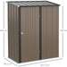Outsunny 5 x 3 ft Metal Storage Shed Patio with Single Lockable Door - Brown - Green4Life