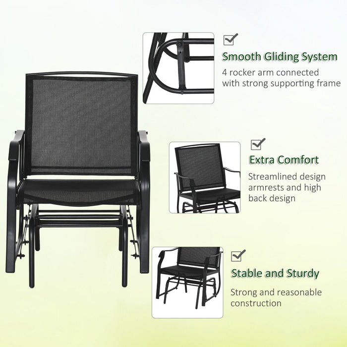 Cloud Glide Duo & Table Set - Black - Outsunny - Green4Life